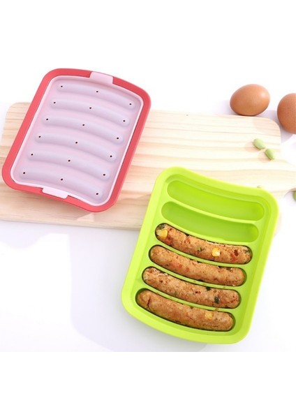 Kırmızı 6 In 1 Sosis Makinesi Dıy Sosis Yapma Kalıp Hot Dog El Yapımı Jambon Silikon Kalıp Bebek Maması Makinesi Mutfak Alet Pişirme Araçları (Yurt Dışından)