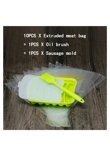 Yeşil Kombinasyon Dıy Silikon Hot Dog Kalıp Hot Dog Et Makinesi Mutfak Pişirme Aracı Ev Yapımı Sosis Kalıp Hot Dog Şekli Kek Dekorasyon Kalıp (Yurt Dışından)