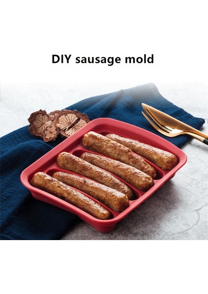 Yeşil Kombinasyon Dıy Silikon Hot Dog Kalıp Hot Dog Et Makinesi Mutfak Pişirme Aracı Ev Yapımı Sosis Kalıp Hot Dog Şekli Kek Dekorasyon Kalıp (Yurt Dışından) fiyatları