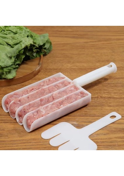 Beyaz 1 Takım Köfte Makinesi Seti Kızarmış Balık Sığır Eti Yapma Topları Kalıp Kaşık Et Araçları Burger Seti Mutfak Alet Pişirme Aksesuarları (Yurt Dışından) fırsatları