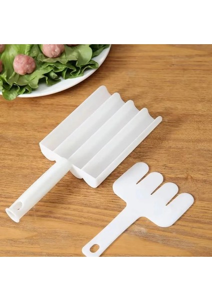 Beyaz 1 Takım Köfte Makinesi Seti Kızarmış Balık Sığır Eti Yapma Topları Kalıp Kaşık Et Araçları Burger Seti Mutfak Alet Pişirme Aksesuarları (Yurt Dışından) indirimleri