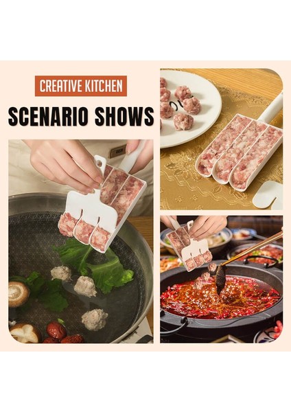 1 Takım Yaratıcı Mutfak Üçlü Köfte Makinesi Faydalı Köfte Makinesi Makinesi Balık Topu Seti Dıy Ev Pişirme Aracı Mutfak Aksesuarları (Yurt Dışından) modelleri