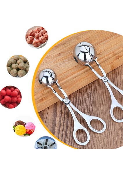 Gümüş L Paslanmaz Çelik Köfte Klip Balık Topu Pirinç Topu Yapma Kalıp Sıkma Köfte Artefakt Mutfak Gadget (Yurt Dışından) fırsatları
