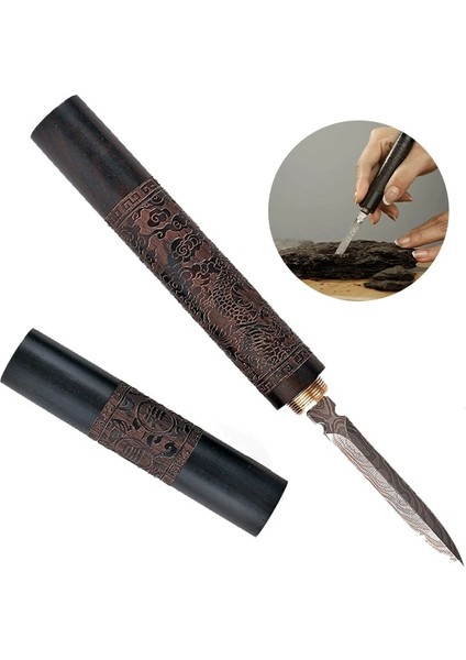 Siyah 1 Paslanmaz Çelik Abanoz Pu'er Çay Kesme Iğnesi Bıçak Şam Çay Bıçağı Masif Ahşap Çay Seti Çay Aksesuarları (Yurt Dışından)