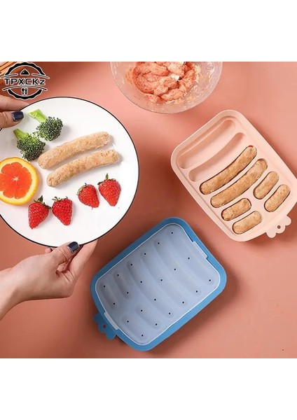 N5 Sosis Makinesi Kalıp 6 Izgaralar Silikon Dıy Jambon Hot Dog Kapaklı Kalıplar Yapma Mutfak Ev Sosis Kek Pişirme Araçları Kalıpları (Yurt Dışından)