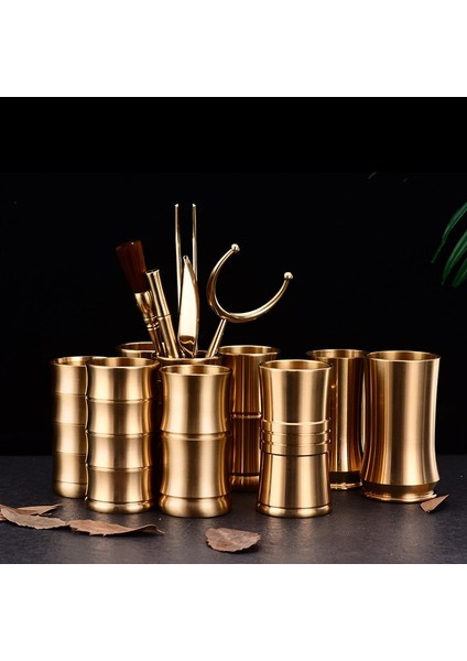 Color1 S Kung Fu Çay Seti Çay Töreni Çay Kesici Klip Iğne Bakır Kutular Çay Kaşık Süzgeçler Altı Beyefendi Çay Aksesuarları Set ZH599 (Yurt Dışından)
