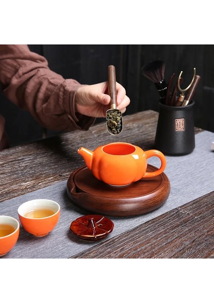 Color2 Seramik Çay Töreni Altı Beyler Kung Fu Çay Aksesuarları Siyah Sandal Ağacı Çay Seti Çay Yapma Aracı Çay Klip Çay Iğnesi ZH600 (Yurt Dışından)