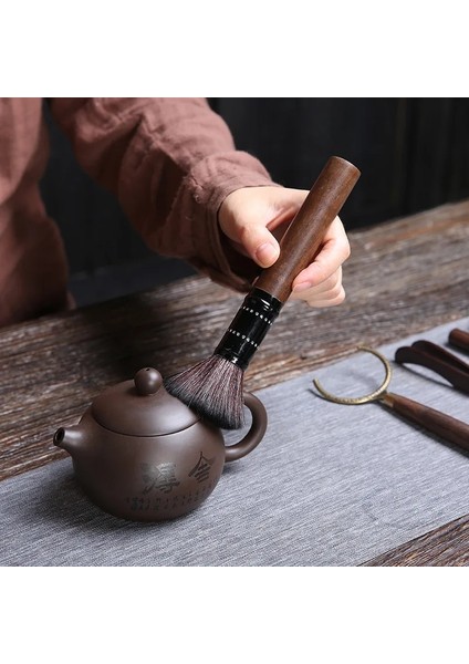 Color2 Seramik Çay Töreni Altı Beyler Kung Fu Çay Aksesuarları Siyah Sandal Ağacı Çay Seti Çay Yapma Aracı Çay Klip Çay Iğnesi ZH600 (Yurt Dışından)