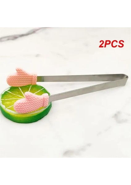 Pembe Aşk 6 Adet 2/4/6 Adet Gıda Maşası Paslanmaz Çelik Buz Şekeri Mini Mutfak Aksesuarları Araçları Tatlı Klip Kaymaz Mutfak Cımbız Yapışmaz (Yurt Dışından)