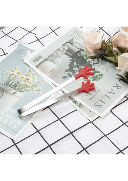 03 Aşk Buz Klip Ev Eşyaları Çay Poşetleri Tutucu Paslanmaz Çelik Kaymaz Buz Şeker Mutfak Kelepçesi Tatlı Klip Mini Küçük Palm Silikon (Yurt Dışından)