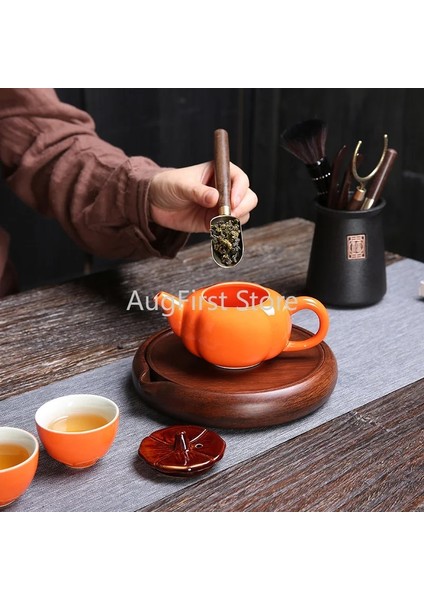 Color3 Seramik Çay Töreni Altı Beyler Kung Fu Çay Aksesuarları Siyah Sandal Ağacı Çay Seti Çay Yapma Aracı Çay Klip Çay Iğnesi ZH600 (Yurt Dışından)