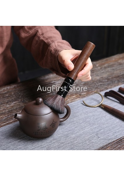 Color3 Seramik Çay Töreni Altı Beyler Kung Fu Çay Aksesuarları Siyah Sandal Ağacı Çay Seti Çay Yapma Aracı Çay Klip Çay Iğnesi ZH600 (Yurt Dışından)
