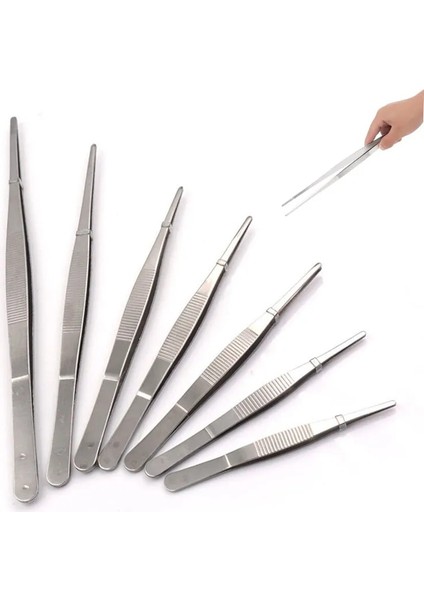 1 Adet 20CM 1 Adet 5/6/8/10/12 Inç Düz Cımbız Paslanmaz Çelik Akvaryum Bitki Tankı Barbekü Uzun Düz Cımbız Klip Besleme Maşası Cımbız (Yurt Dışından)