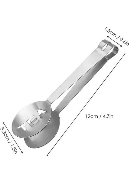 Gümüş Paslanmaz Çelik Çay Poşeti Maşa Çay Poşeti Sıkacağı Süzgeç Tutucu Kavrama Metal Kaşık Mini Şeker Klip Çay Yaprağı Süzgeç Mutfak Ev (Yurt Dışından)