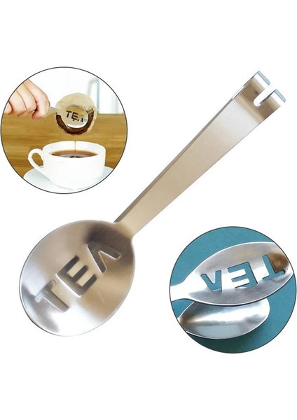 Yeni Yeniden Kullanılabilir Paslanmaz Çelik Çay Poşeti Maşa Çay Poşeti Sıkacağı Süzgeç Tutucu Kavrama Metal Kaşık Mini Şeker Klip Çay Yaprağı Süzgeç (Yurt Dışından)