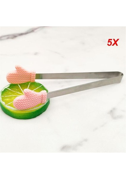 Pembe Eldiven 5 Adet 5/8/10 Adet Yapışmaz Küçük Palmiye Salatası Ekmek Kelepçesi Kaymaz Tatlı Klip Silikon Mutfak Maşası Mutfak Aksesuarları Araçları Mini (Yurt Dışından)