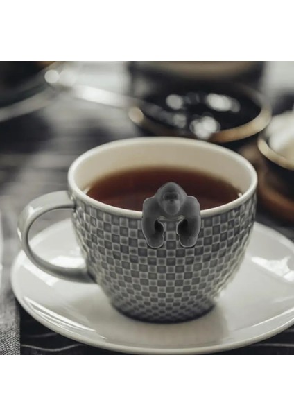 Siyah Silikon Çay Poşeti Tutucu Yeniden Kullanılabilir Çay Klipsi Yumuşak Silikon Yaratıcı Dekorasyon Drinkware Taşma Önleyici Şempanze Çay Poşeti Tutucu (Yurt Dışından) indirimleri