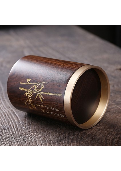 Color3 Çin Tarzı Çay Seti Kung Fu Çay Aksesuarları Çay Töreni Eşyaları Altı Beyefendi Abanoz Çay Klip Iğne Ahşap Pirinç Çaydanlık ZH603 (Yurt Dışından)