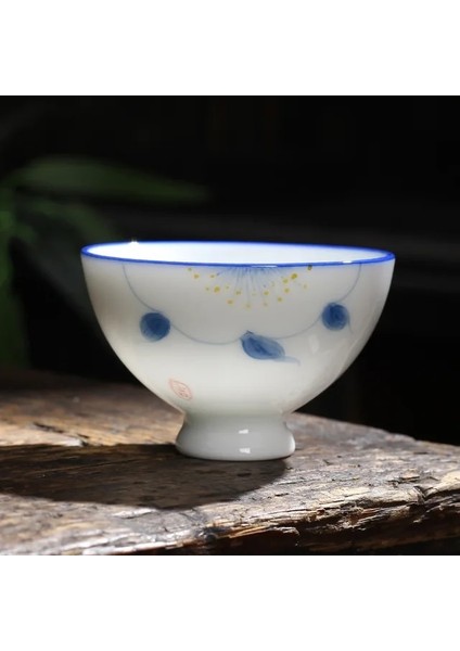 Stil 7 El-Boyalı Çay Bardağı Ev Tatlı Beyaz Porselen Kung Fu Çay Bardağı Ana Fincan Yaratıcı Pu'er Çay Bardağı Seramik Tek Fincan (Yurt Dışından)