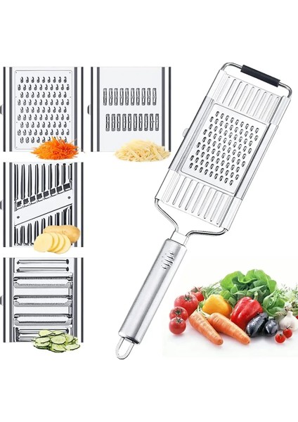 B 4 In 1 Sebze Dilimleyici Parçalayıcı Rende Kesici Manuel Meyve Havuç Patates Rende Saplı Çok Amaçlı Ev Mutfak Gereçleri (Yurt Dışından)