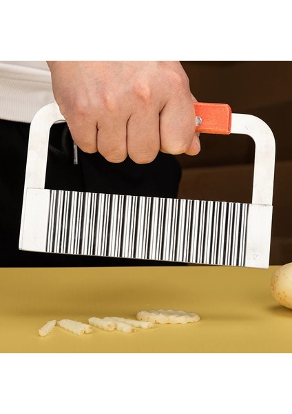 F Paslanmaz Çelik Patates Cipsi Dilimleme Hamur Sebze Meyve Buruşuk Dalgalı Dilimleme Bıçağı Patates Kesici Kıyıcı Fransız Kızartma Makinesi (Yurt Dışından) indirimleri