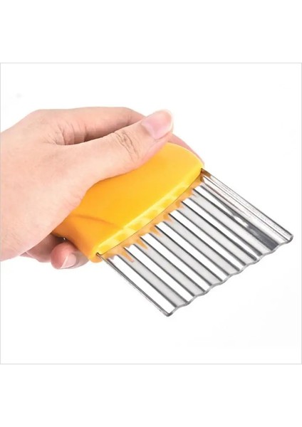 Kırmızı Patates Cips Dilimleme Paslanmaz Çelik Patates Doğrayıcı Sebze Meyve Oluklu Dalgalı Bıçak Patates Kızartması Patates Doğrayıcı Mutfak Aletleri (Yurt Dışından) fırsatları