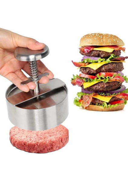 Gösterildiği Gibi Paslanmaz Çelik Hamburger Makinesi Burger Presi Yuvarlak Şekil Yapışmaz Köfte Hamburger Eti Sığır Izgara Burger Smasher Patty Kalıp (Yurt Dışından) indirimleri