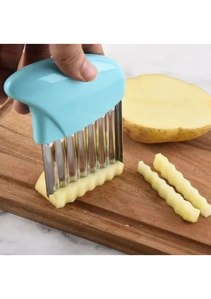 B Ahşap Patates Izgara Dilimleyici Sebze Rende Oluklu Net Doğrayıcı Kesici Dalga Bıçağı Parçalayıcı Salata Mutfak Parçalayıcı Soyucu Ezici (Yurt Dışından)