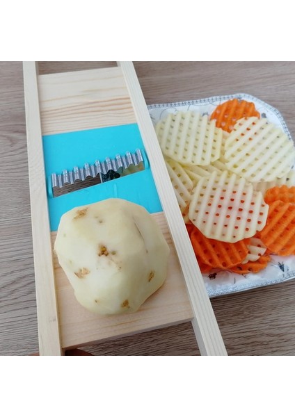 B Ahşap Patates Izgara Dilimleyici Sebze Rende Oluklu Net Doğrayıcı Kesici Dalga Bıçağı Parçalayıcı Salata Mutfak Parçalayıcı Soyucu Ezici (Yurt Dışından) modelleri