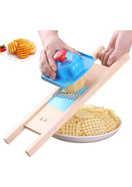 El Koruyucu Izgara Sebze Kesiciler Ahşap Izgara Patates Patates Dilimleme Patates Aletleri Dalga Kesici Kesici Mutfak Kızartma Bıçağı Silin Katı (Yurt Dışından) fırsatları