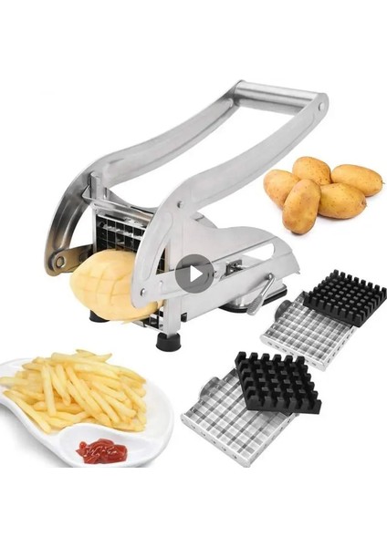 Gümüş-A Paslanmaz Çelik Patates Dilimleme Patates Kesici Patates Kızartması Kesici Makinesi Mutfak Manuel Sebze Kesici Çok Mutfak Gadget (Yurt Dışından) modelleri
