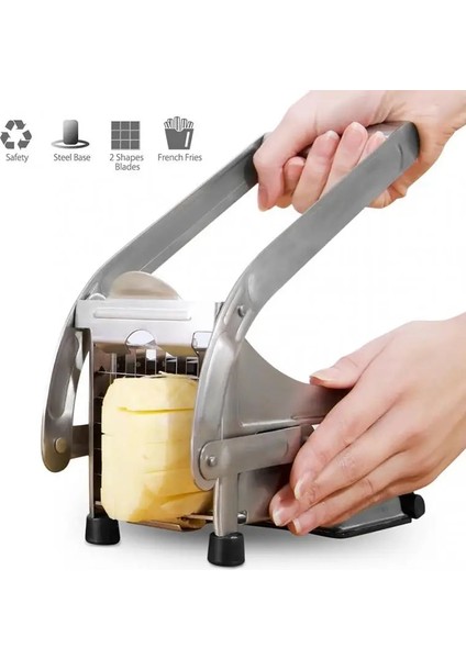 Gümüş-A Paslanmaz Çelik Patates Dilimleme Patates Kesici Patates Kızartması Kesici Makinesi Mutfak Manuel Sebze Kesici Çok Mutfak Gadget (Yurt Dışından) fırsatları
