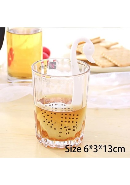 White-Swan-1pcs 1pcs Örgü Çay Demlik Paslanmaz Çelik Kuğu Köpekbalığı Çay Süzgeci Metal Çanta Filtre Kahve Bitki Baharat Filtresi Difüzör Kolu Çay Topu (Yurt Dışından)
