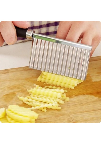 417834 2022 Yeni Patates Dalgalı Kenarlı Bıçak Paslanmaz Çelik Mutfak Gadget Pişirme Araçları Aksesuarları Sebze Meyve Dilimleme Kesme Soyucu (Yurt Dışından) indirimleri