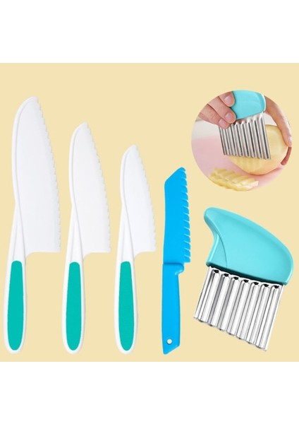 5 Adet TYP08 Paslanmaz Çelik Patates Cipsi Dilimleme Hamur Sebze Meyve Buruşuk Dalgalı Dilimleme Bıçağı Patates Kesici Kıyıcı Fransız Fry Maker Araçları (Yurt Dışından)