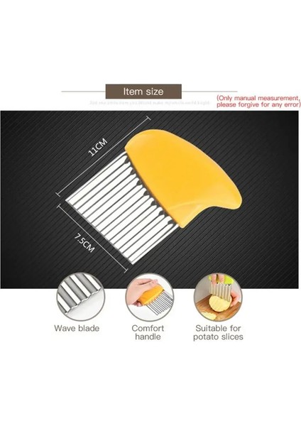 Mavi Patates Cipsi Dilimleme Sebze Meyve Oluklu Dalgalı Bıçak Kesici Patates Kızartması Makinesi Patates Kesici Mutfak Aksesuarları Gadget (Yurt Dışından) modelleri