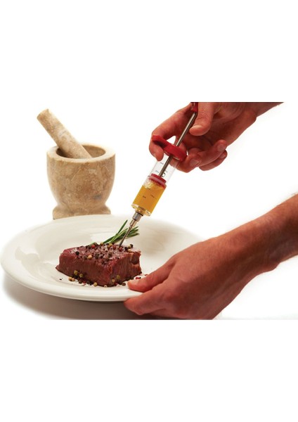 Enjektör 1 Iğne Gıda Sınıfı Pp Paslanmaz Çelik Iğneler Baharat Şırınga Seti Barbekü Et Lezzet Enjektör Mutfak Aletleri Sos Marinade Şırınga Aksesuarı (Yurt Dışından)