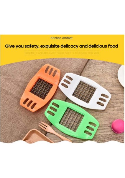 02 Yaratıcı Patates Cipsi Kesici Şeritler Halinde Patates Kızartması Araçları Çok Fonksiyonlu Dilimleme Patates Makinesi Pratik Mutfak Manuel Alet (Yurt Dışından)