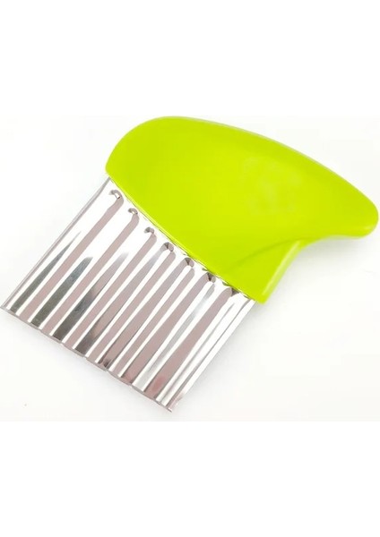 Açık Yeşil Sıcak Satış Paslanmaz Çelik Patates Cipsi Dilimleme Hamur Sebze Meyve Buruşuk Dalgalı Dilimleme Bıçağı Patates Kesici Kıyıcı Fransız Kızartma (Yurt Dışından)