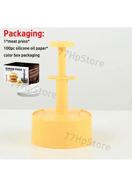 Sarı 3 Manuel Hamburger Et Presi Abs Yuvarlak Yapışmaz Dolgulu Etli Turta Yapma Kalıp Sığır Barbekü Pasta Basın Kalıp Makinesi Mutfak Aksesuarları (Yurt Dışından)