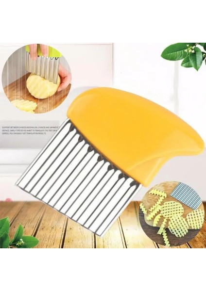 Mavi Patates Cipsi Dilimleme Paslanmaz Çelik Patates Doğrayıcı Sebze Meyve Oluklu Dalgalı Bıçak Patates Kızartması Patates Doğrayıcı Mutfak Aletleri (Yurt Dışından) modelleri
