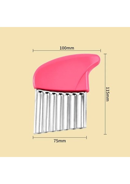 Gül Kırmızı Dalga Patates Kesici Kıyıcı Kızartması Kesici Ev Paslanmaz Çelik Patates Cipsi Dilimleme Sebze Kesici Mutfak Alet Aksesuarları (Yurt Dışından)