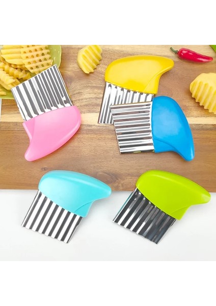 Açık Yeşil Sıcak Satış Paslanmaz Çelik Patates Cipsi Dilimleme Hamur Sebze Meyve Buruşuk Dalgalı Dilimleme Bıçağı Patates Kesici Kıyıcı Fransız Kızartma (Yurt Dışından) modelleri