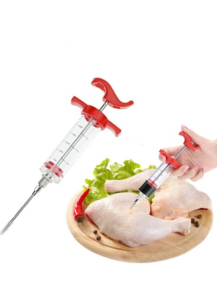 1 Enjektör 3 Iğne Barbekü Et Şırıngası Marinade Enjektörü 3 Paslanmaz Çelik Iğneler ile Hindi Tavuk Sosları Şırınga Sos Enjeksiyonu Mutfak Aletleri (Yurt Dışından) fiyatları