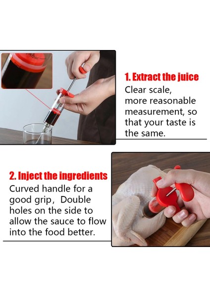 1 Enjektör 3 Iğne Barbekü Et Şırıngası Marinade Enjektörü 3 Paslanmaz Çelik Iğneler ile Hindi Tavuk Sosları Şırınga Sos Enjeksiyonu Mutfak Aletleri (Yurt Dışından) indirimleri