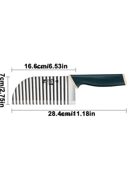 Koyu Yeşil Patates Cipsi Dilimleme Paslanmaz Çelik Buruşuk Kesici Taşınabilir Meyve Dilimleme Kullanımlık Oluklu Sebze Kesici Mutfak (Yurt Dışından)