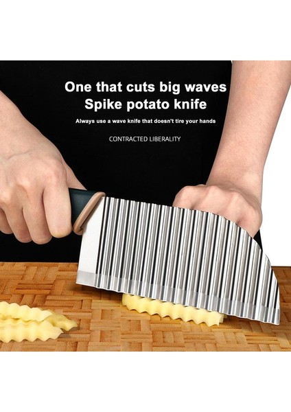 Koyu Yeşil Patates Cipsi Dilimleme Paslanmaz Çelik Buruşuk Kesici Taşınabilir Meyve Dilimleme Kullanımlık Oluklu Sebze Kesici Mutfak (Yurt Dışından) fırsatları