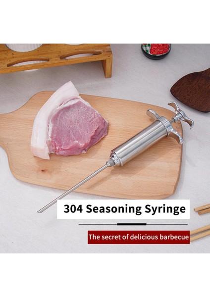 Gümüş 2 Oz Gıda Sınıfı 3 Paslanmaz Çelik Iğneler Baharat Şırınga Seti Barbekü Et Lezzet Enjektör Kithen Et Araçları Sos Marinade Şırınga Accesso (Yurt Dışından) indirimleri