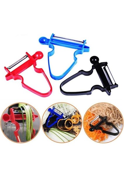 3 Adet Set Yaratıcı Mutfak Aracı Sebze Patates Dilimleme Cips Kesici Kıyıcı Kesme Dilimleme Kesici Gadget Taşınabilir Mutfak Aletleri Tslm1 (Yurt Dışından)