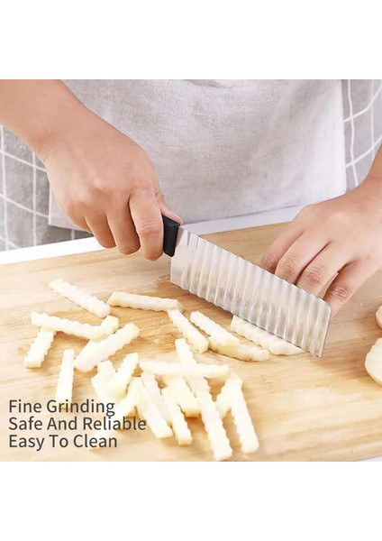 Patates Kesici Paslanmaz Çelik Patates Cipsi Dilimleme Fransız Kızartma Patates Dalgalı Kenarlı Kesici Bıçak Mutfak Gadget Sebze Meyve Patates Soyucu Araçları (Yurt Dışından) fiyatları